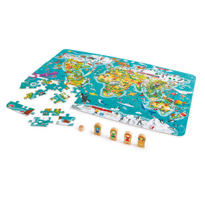 Hape 2-IN-1 World Tour Puzzle and Game - All-Star Learning Inc. - Proudly Canadian