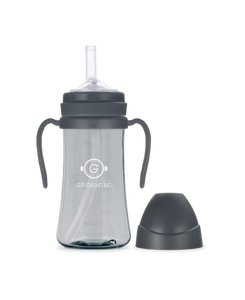 Grosmimi PPSU Feeding Bottle with Straw 300ml (Charcoal) - All-Star Learning Inc. - Proudly Canadian
