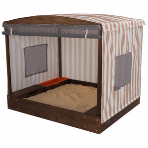 KidKraft Cabana Sandbox With Beige & White Stripes - All-Star Learning Inc. - Proudly Canadian