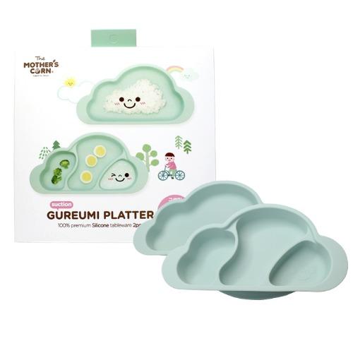 Mother's Corn Gureumi Suction Cloud Plate (2pcs) - Mint - All-Star Learning Inc. - Proudly Canadian