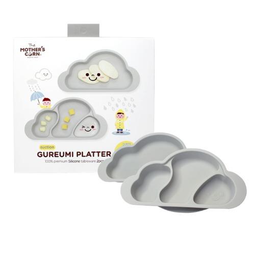 Mother's Corn Gureumi Suction Cloud Plate (2pcs) - Grey - All-Star Learning Inc. - Proudly Canadian