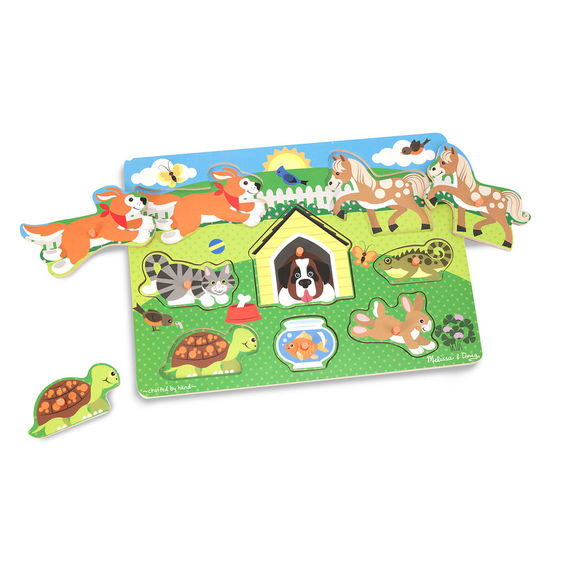 Melissa and Doug Pets Peg Puzzle - 8 Pieces - All-Star Learning Inc. - Proudly Canadian