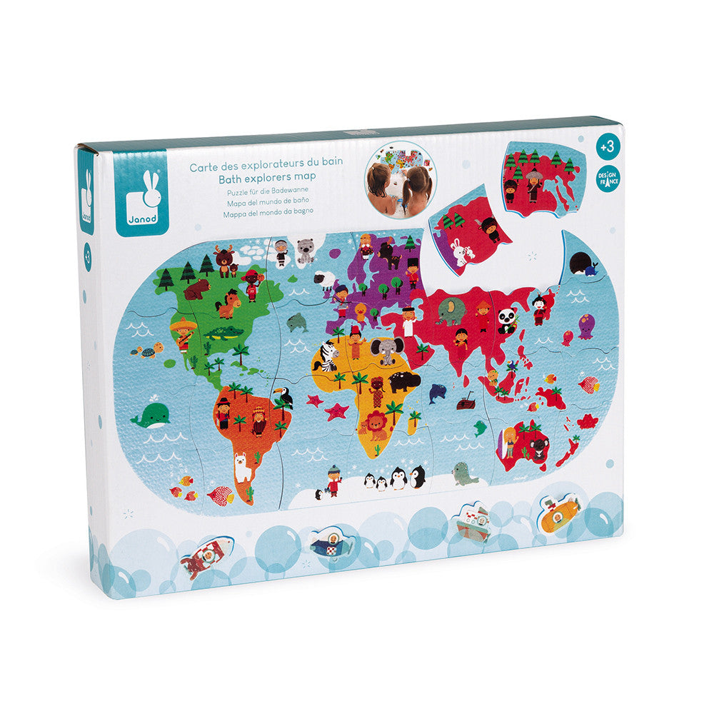 Janod Bath Explorers Map - All-Star Learning Inc. - Proudly Canadian