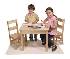 Melissa and Doug Wooden Table & Chairs 3-Piece Set - All-Star Learning Inc. - Proudly Canadian