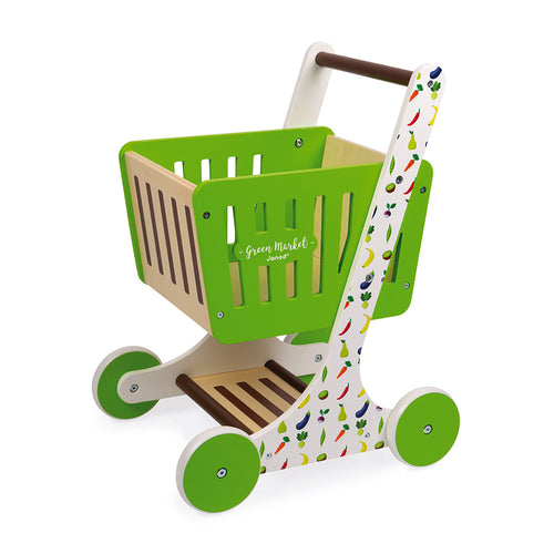 Janod Green Market Shopping Trolley (Wood) - All-Star Learning Inc. - Proudly Canadian