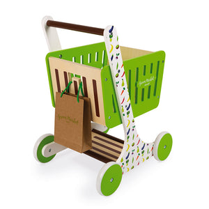 Janod Green Market Shopping Trolley (Wood) - All-Star Learning Inc. - Proudly Canadian