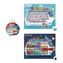 Janod Hat Boxed 2 Puzzles Cruise Ship 100 and 200 Pieces - All-Star Learning Inc. - Proudly Canadian