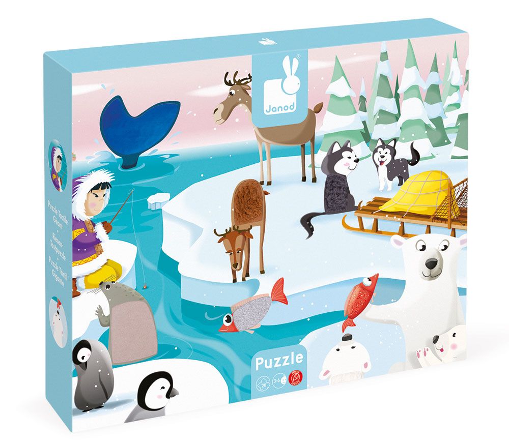 Janod 20 pc Tactile Puzzle 'Life on Ice'