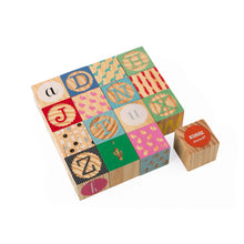 Janod Kubix 16 Wood Alphabet Blocks