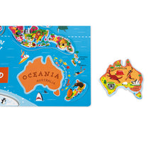Janod Magnetic World Map Puzzle English Version 92 Pieces (Wood) - All-Star Learning Inc. - Proudly Canadian