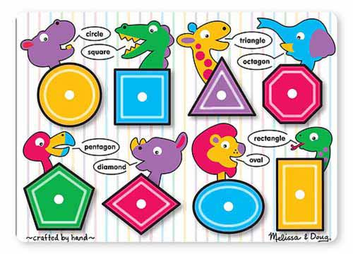 Melissa and Doug Shapes Peg Puzzle - 8 Pieces - All-Star Learning Inc. - Proudly Canadian